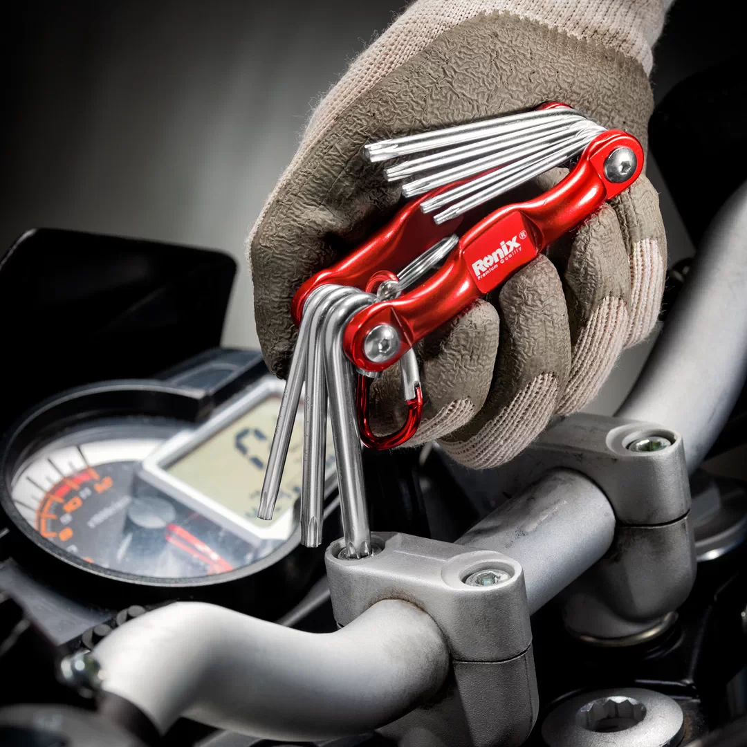 خرید مجموعه آچار آلن ستاره ای چاقویی آلومینیومی رونیکس RH-20